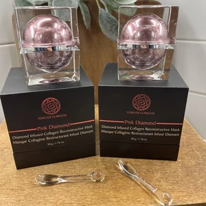 2 Forever Flawless Pink Diamond Infused Collagen Reconstructive Mask Neu im Karton Ex 2019 - Bild 1 von 3