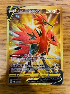 NM! Galarian Zapdos V (182/172) Brilliant Stars Gold Hyper Rare Full Art Card! - Picture 1 of 4