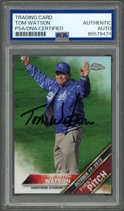 Tom Watson SIGNED 2016 Topps Chrome Refractor First Pitch Card PGA Golf Auto PSA - Picture 1 of 2