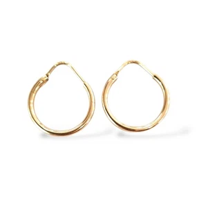 Orecchini da donna a cerchio sottili finitura lucida in oro giallo18 kt 750 - Bild 1 von 3