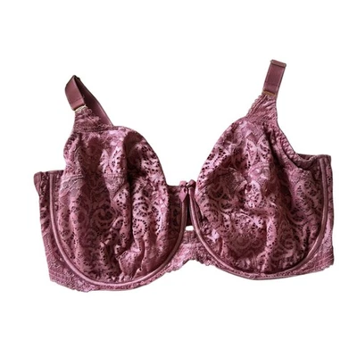 Sujetador con aros de encaje rosa polvoriento copa completa Sculptress Estel 38GG Foto 1 de 4