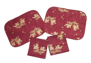 Interdima Platzdeckchen-Set und Stoffservietten, bordaux, Engelmotiv - NEU - Bild 1 von 4