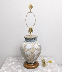 Wildwood Ceramic Table Lamp Gold Rustic Decor Vintage Tropical Coastal Vintage - Picture 1 of 14