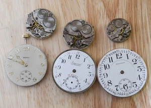 Vintage Mechanical Pocket Watch Movement Lot AS IS Waltham Imperial Majestic - Picture 1 of 2