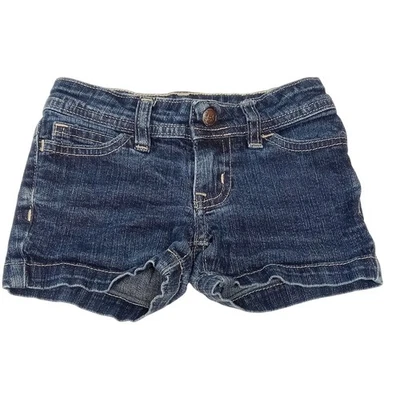 Pantalones Cortos Jean Glory Desteñidos Niñas 4 Cintura Ajustable Azul Mezcla de Algodón Foto 1 de 4