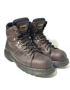 Doc Martens Industrial Mens Size 10 Boots US Heavy Leather Steel Toe Work Shoes - Picture 1 of 10