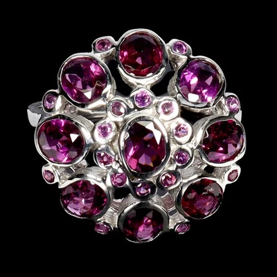 Anillo de plata esterlina Black Friday ovalado rodolita granate 5x4 mm joyería talla 8 Foto 1 de 4