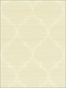 Grasscloth Cream Quatrefoil on Natural Fiber BL41503 - Picture 1 of 2