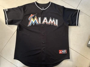Majestic Miami Marlins Jersey Mens XL Black Blank Shirt MLB - Picture 1 of 18