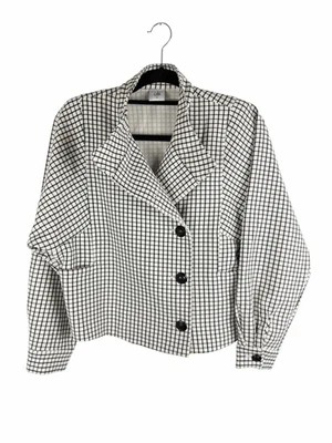 Cabi 窗格摩托车西装夹克,奶油色和黑色 - 尺寸 xs — 第 1/4 张图片