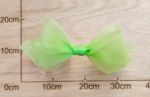 apple green large crinoline bow art craft DIY handmade fascinator hair clip - Picture 1 of 1
