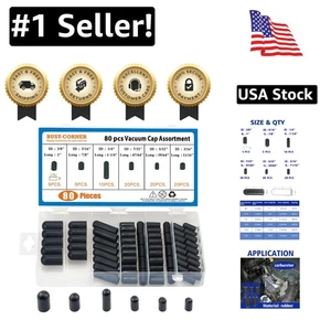80-Piece Rubber Vacuum Cap Assortment for Automotive Repair – Leak-Proof Design - Picture 1 of 10