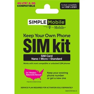 Prepaid Sim Card Kit 4G LTE Network - Picture 1 of 2