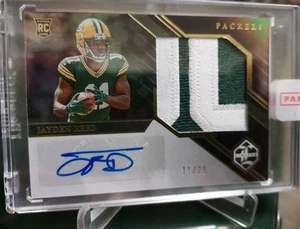 2023 Panini Limited Jayden Reed Green Bay Packers SP Rookie Relic Auto #11/29 - Bild 1 von 5