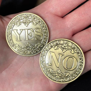 Large Yes / No Bronze Decision Coin - Magic - Prediction - Divination - Fortune - Picture 1 of 1
