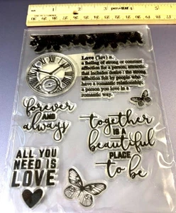 Clear Stamp, Love, Forever and Always, Romance, together, Love is, cards, crafts - Picture 1 of 2