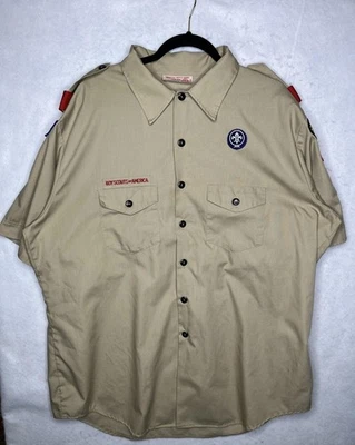 Camisa Uniforme Boy Scouts of America Para Hombres 2XL Caqui Manga Corta Parches EE. UU. Foto 1 de 4