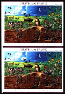 Great Plains Prairie 3506 Horizontal Gutter Pane of 20 from Press Sheet - Picture 1 of 2
