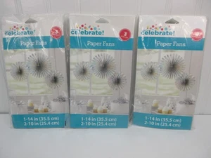 3 Stück irisierende Folien Papier Fächer 3ct Party Wanddeko Art zu feiern - Bild 1 von 7