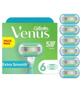 Gillette Venus Extra Smooth Womens Razor Blade Refills, 6 Count Value Pack - Picture 1 of 4