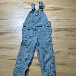 Boy's OSHKOSH Army Green Vestback Jumper Overalls Size 5T - Picture 1 of 11