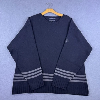 VTG Tommy Hilfiger Lambswool Blend Crewneck Sweater Black Sz 2XL Varsity Stripe - Image 1 of 4