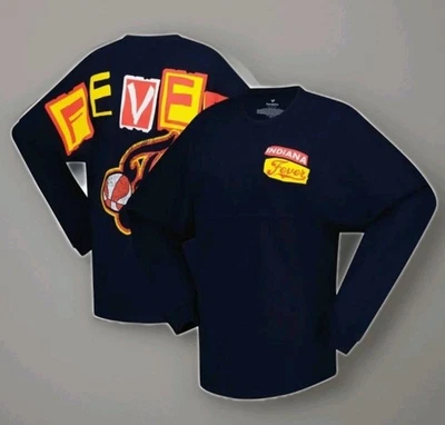 Indiana Fever Women's Spirit Jersey Fanati Patches Oversized L/S T-Shirt Size XL - Image 1 of 4