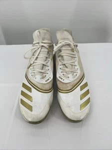 Adidas Icon V White & Gold Metal Baseball Cleats Men, 12.5 Nice - Picture 1 of 7
