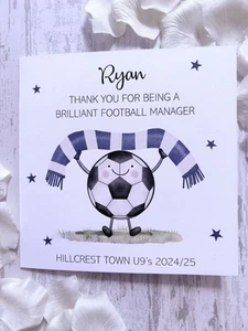 Personalised Football Scarf Thank You Card, Thank You Card, Football Manager - Picture 1 of 9