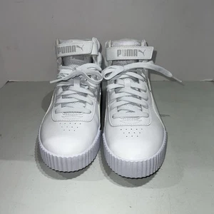 Puma Womens Carina Mid 373233-01 White Basketball Shoes Sneakers Size 9 - Picture 1 of 11
