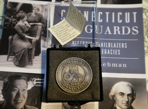 1970 Simsbury CT Sterling 'Coin' ~300th Anniversary #389 ~ORIG BOX+INSERT~ 35mm - Picture 1 of 5