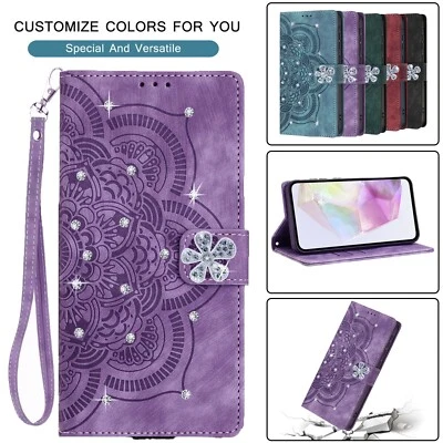 For iPhone 16e Pro Max 15 14 Plus 13 12 11 Diamond Wallet Flip Stand Phone Case - Image 1 of 4