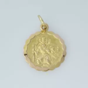 Vintage 9ct Gold St Christopher by Georg Jensen 15mm - Bild 1 von 3