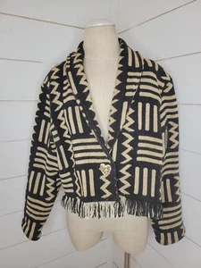 Vintage 90s Carolina Colours large 100% cotton tapestry cropped jacket - Picture 1 of 5