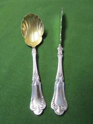 Cuchillo de mantequilla antiguo LOTUS Sugar Shell & Master plateado Rogers 1895 TC Foto 1 de 4