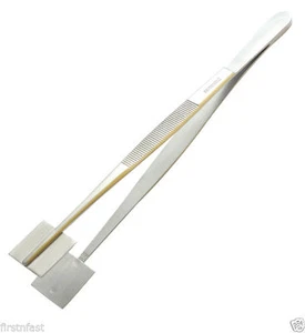 Lampworking Mash Tweezers with 1" x 1" Pad Stainless 8 inch - Picture 1 of 3