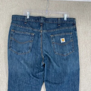 Carharrt Jean Mens 38X30 Blue Denim Straight Leg Traditional Fit Workwear Casual - Picture 1 of 14