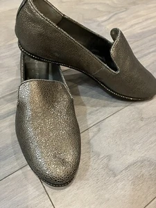 Donald Pliner Womens Pruesp Loafer Flats Shoes 7.5 M Crackle Leather Crystals - Picture 1 of 6