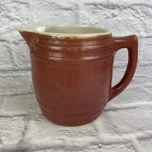 UHL Pottery Huntingburg Indiana 5.5 " Mauve Barrel Stoneware Pitcher - Picture 1 of 9