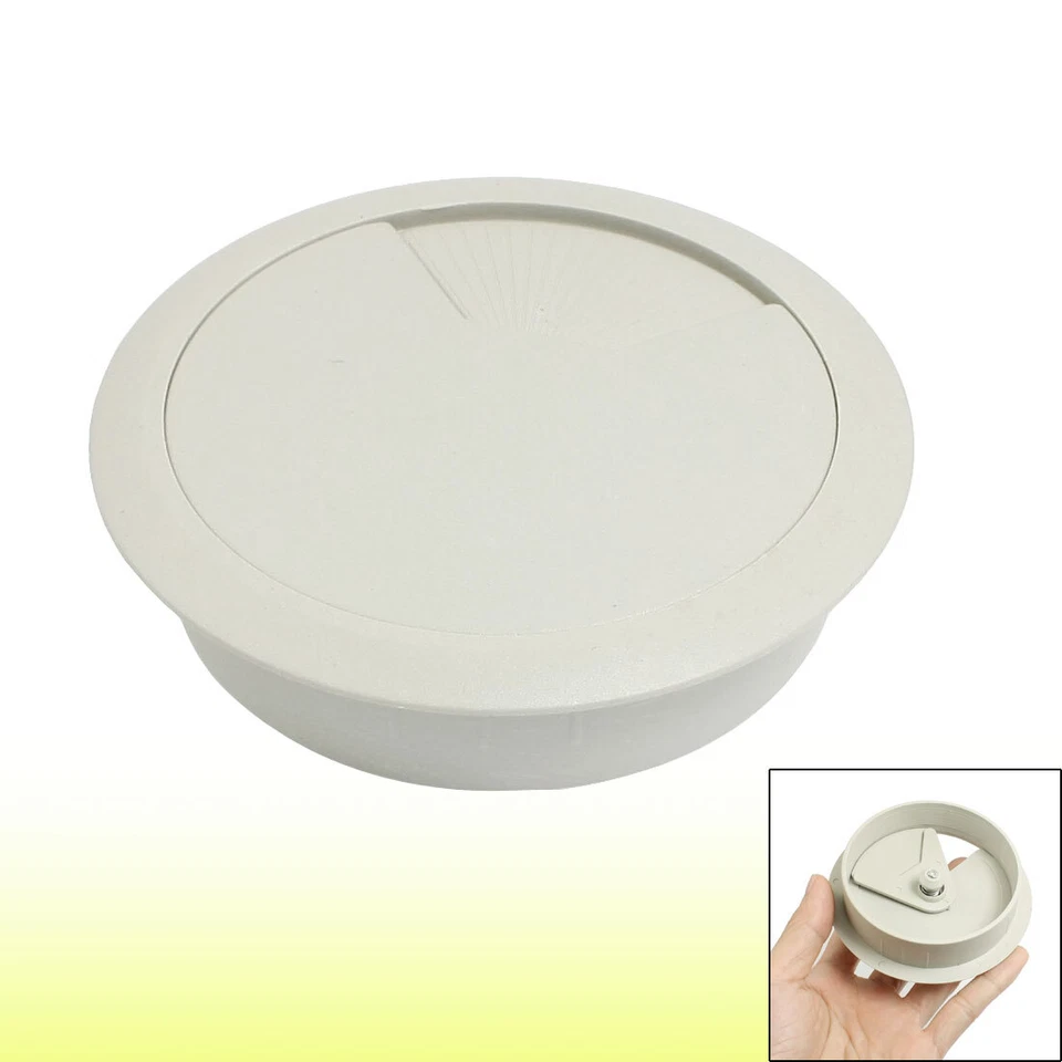 Computer Tisch Tülle kabel Loch Abdeckung Rund Kunststoff 95mm Durchm. Grau - Bild 1 von 1