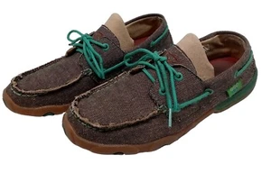 Twisted X Eco TWX Damen Größe 7,5 WDM0085 Fahren Mokassin Schuhe DRK braun blaugrün - Bild 1 von 9