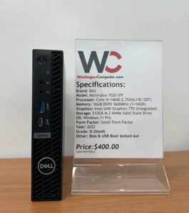 Dell Micro Plus 7020 SFF, Core i5 14600, 16GB DDR5, UHD 770, 512GB SSD, 2022 - Afbeelding 1 van 4