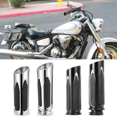 Empuñaduras de manillar de 1" empuñaduras de acelerador para Yamaha V Star 250 650 1100 1300 950 Foto 1 de 4