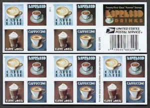Folleto de 20 estampillas de primera clase Forever 5569-72 MNH - bebidas espresso - Imagen 1 de 1