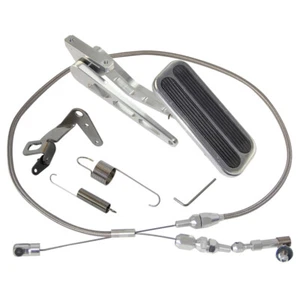 Aluminum Gaspedal + 24'' Edelstahl Gaszughalterung Federkit Hot Rod SBC BBC - Picture 1 of 10