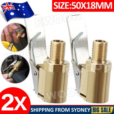 2PCS 8MM Car Tyre Wheel Tire Air Chuck Inflator Pump Valve Clip Connector Adapte - image 1 of 4