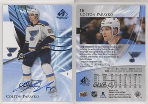2020-21 Upper Deck SP Game Used Blue Auto Colton Parayko #16 Auto