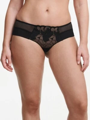 Nuevo Panty CHANTELLE 12Q4 Negro Fleurs Imitación Cuero Firma Hipster Talla XS  Foto 1 de 4