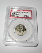 1920 Baseball Mrs Sherlock’s Bread Toledo Mud Hens Norm McNeill McNeil Pin PSA 6