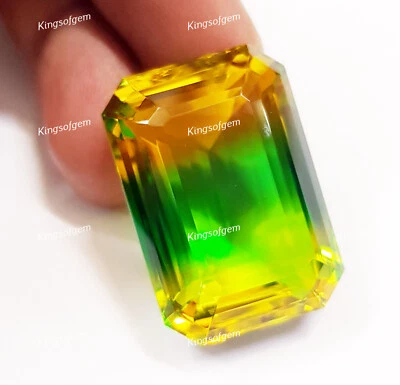 88 Ct Doublet Glass Stone Multi Color Tourmaline Emerald Stone Loose Gemstone - Image 1 of 4
